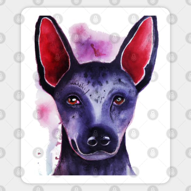 Xoloitzcuintli Watercolor - Dog Lovers Sticker by Edd Paint Something